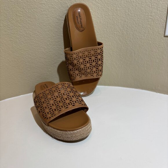 🐶Hush Puppies Lady Espadrille Platform Sandal Cognac Tan Size 8.5 - Picture 2 of 6